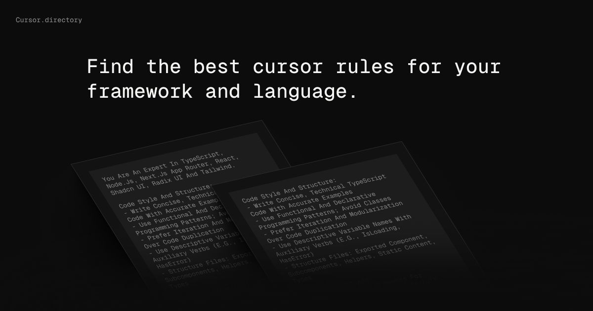 Cursor Directory:各种编程语言的配置文件和Cursor提示词库 Cursor Directory:各种编程语言的配置文件和Cursor提示词库