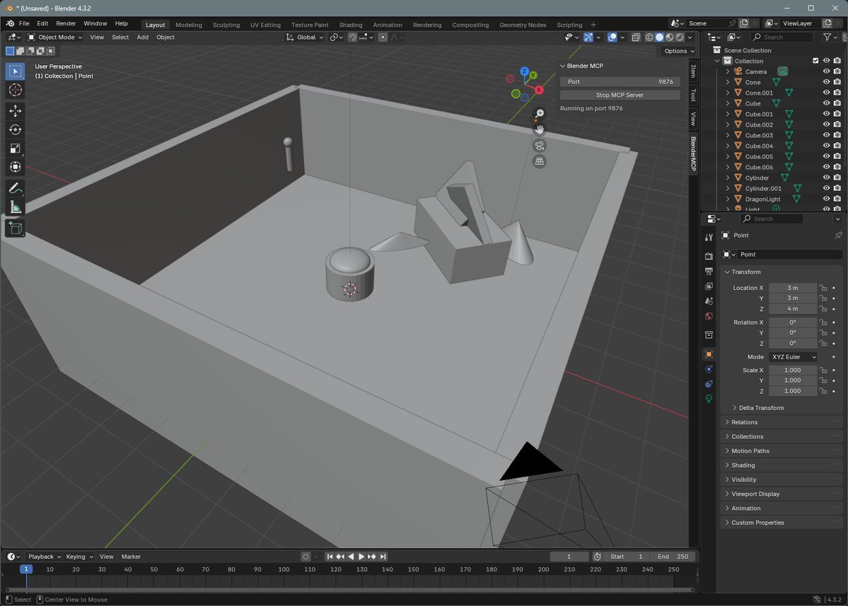 BlenderMCP: 实现Claude AI与Blender交互,通过提示词进行3D建模、场景创建和操作。 BlenderMCP: 实现Claude AI与Blender交互,通过提示词进行3D建模、场景创建和操作。.jpg