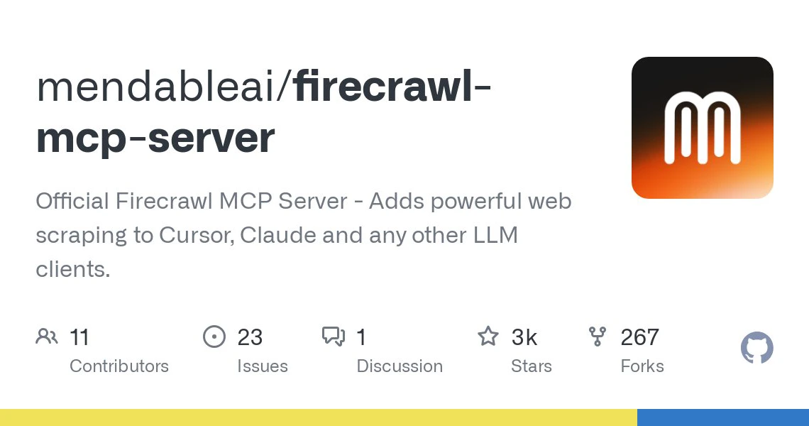 Firecrawl MCP Server：具备网页抓取、爬取、搜索、内容提取等多种功能