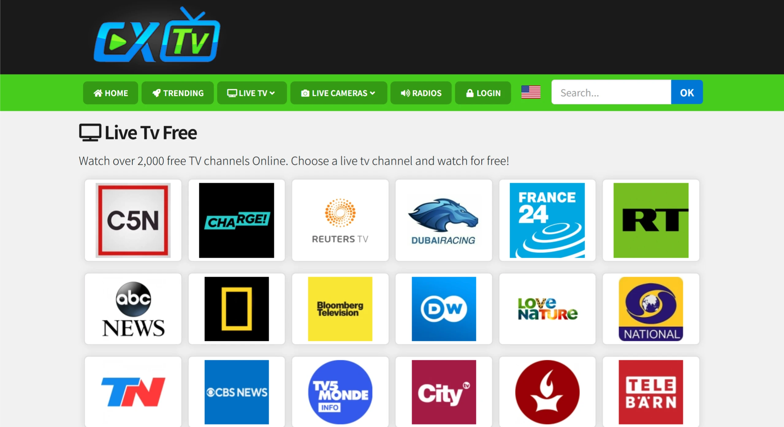 CXTVLive(图1) CXTVLive:免费看全球电视频道和实时摄像头的网站