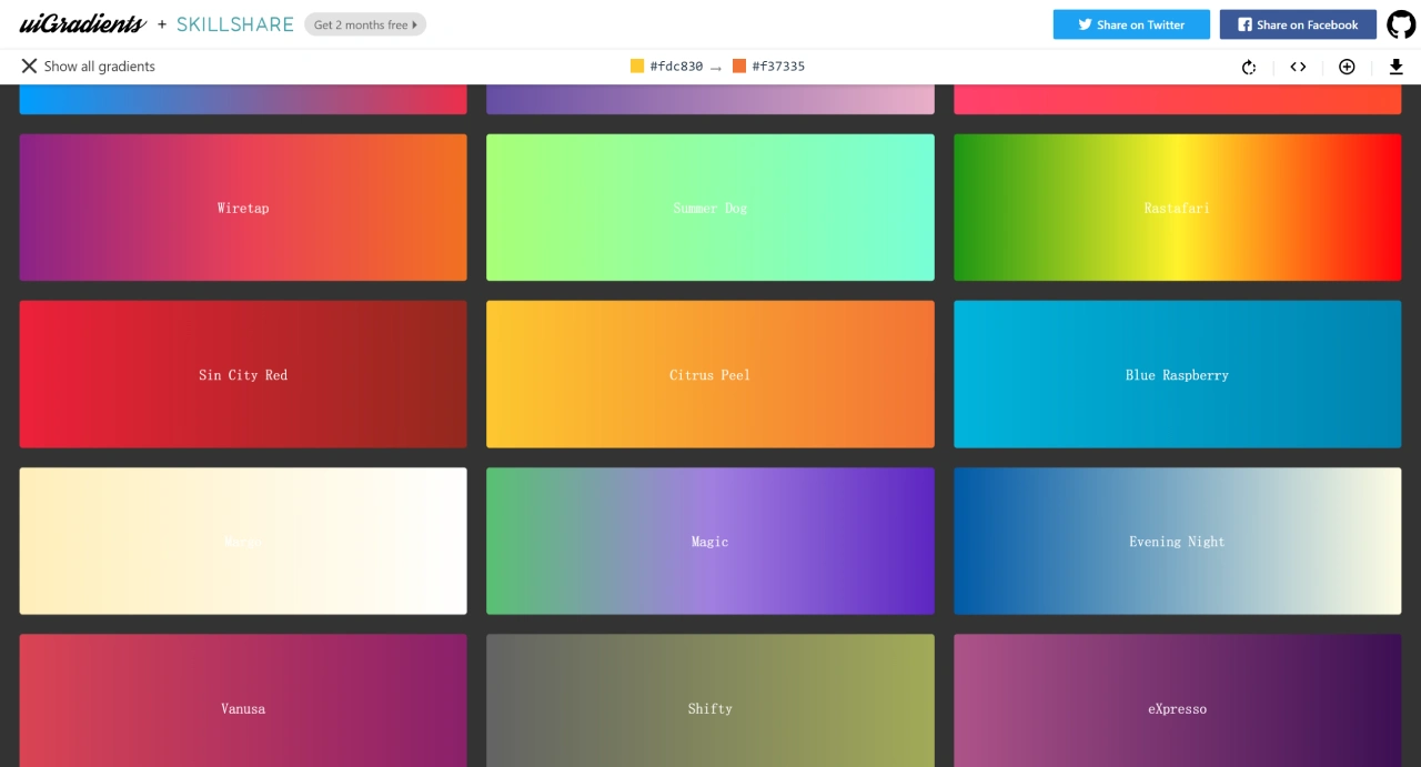 uiGradients(图1) uiGradients - Beautiful colored gradients - uigradients