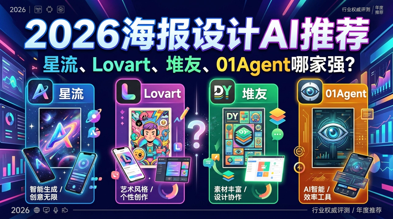 2026海报设计AI推荐：星流、Lovart、堆友、01Agent哪家强？