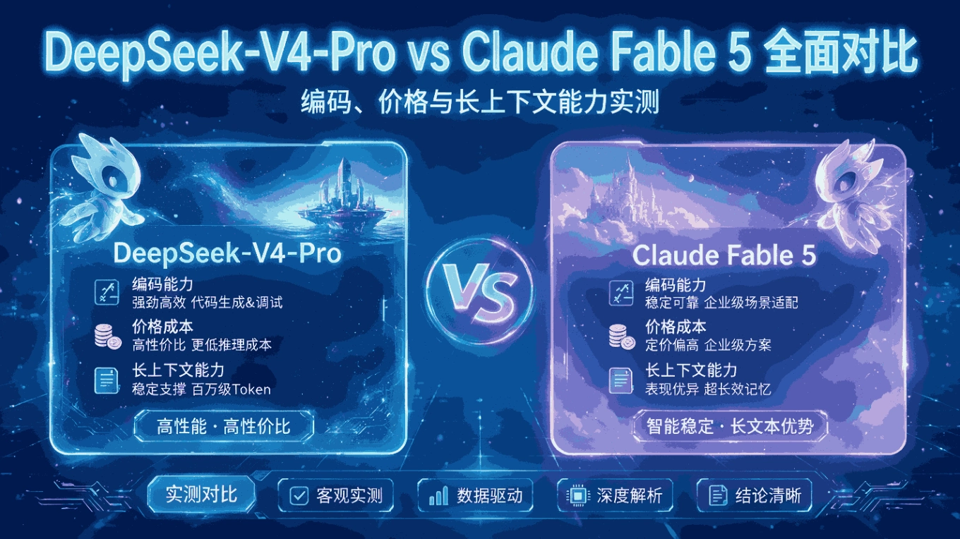 DeepSeek-V4-Pro vs Claude Fable 5 全面对比:编码、价格与长上下文能力实测