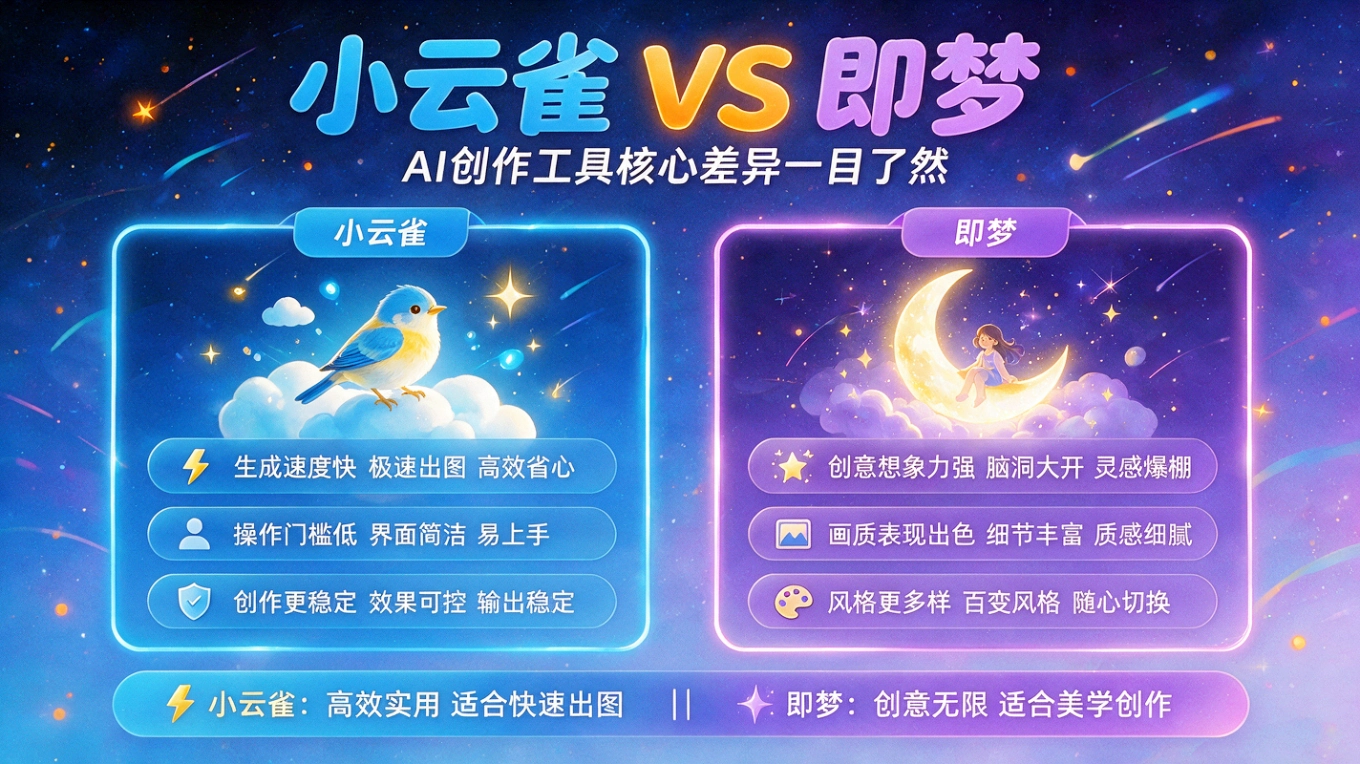 小云雀和即梦区别对比：哪个更适合你？功能与生成价格详解